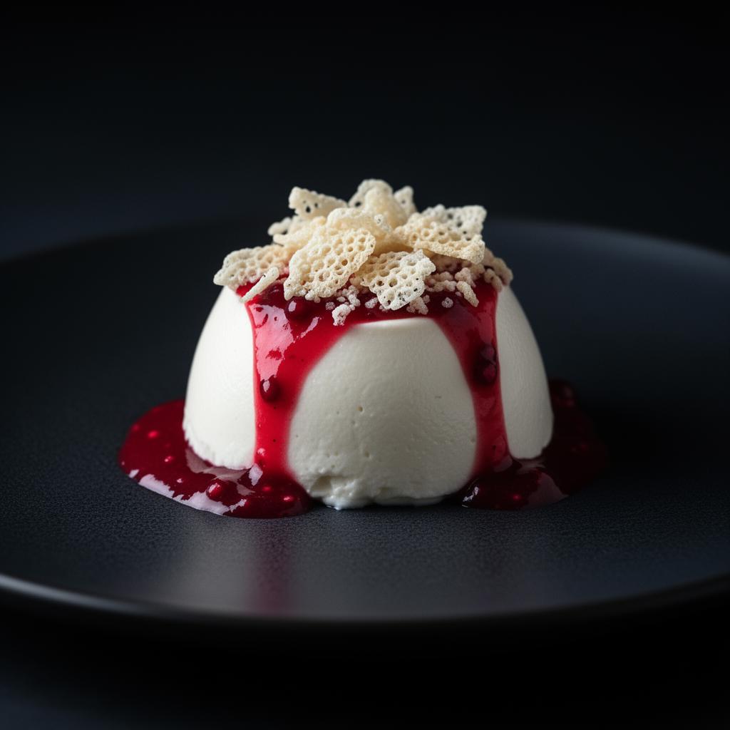 Salsa de camu camu, mousse de copoazú y crocante de tapioca